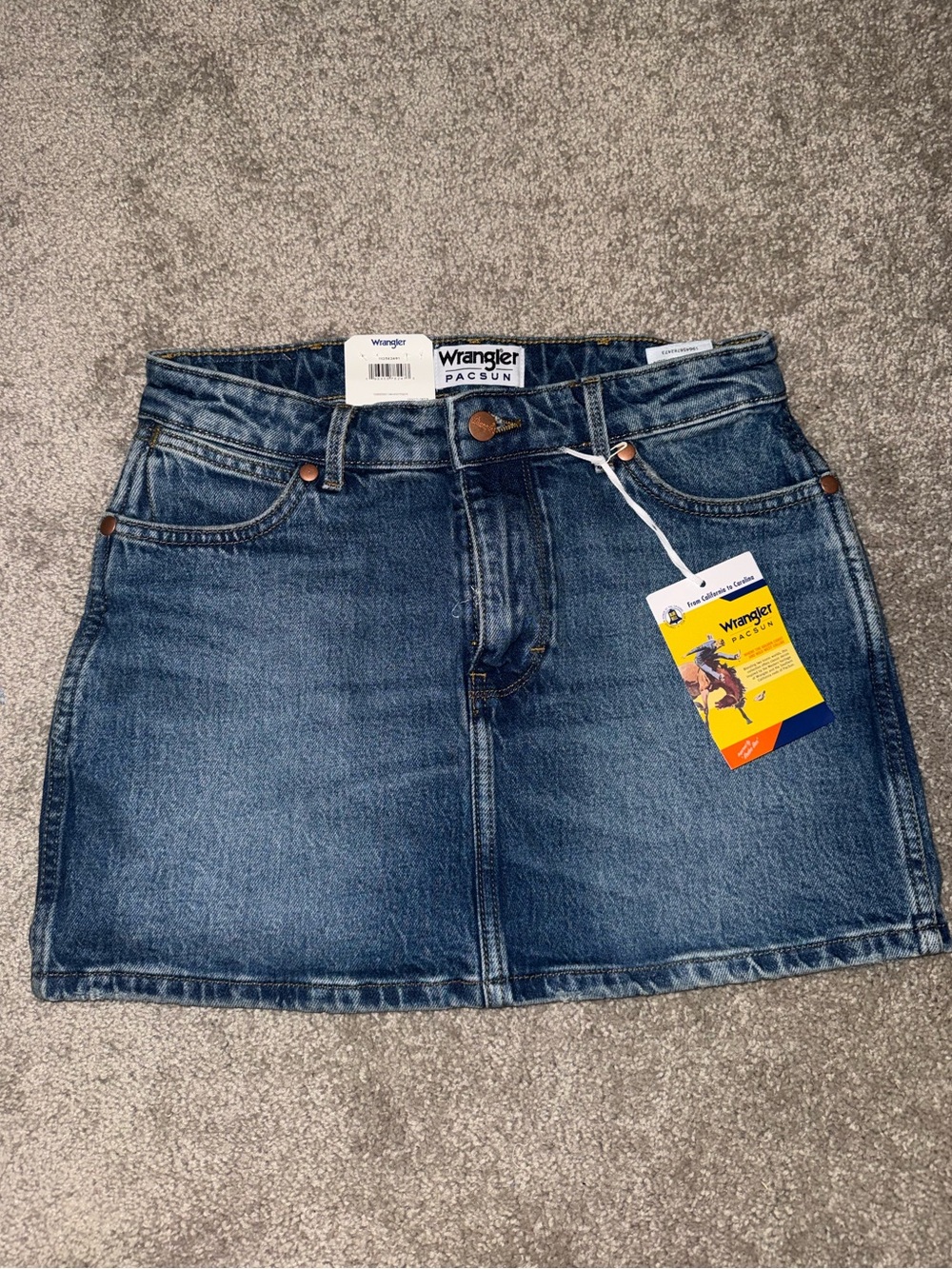 Pacsun Wrangler Blue Denim Mini Skirt